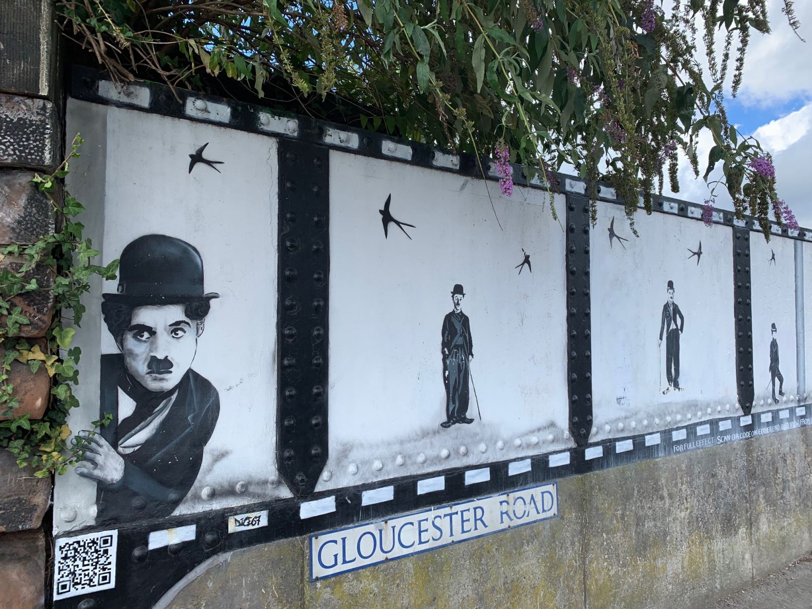 Charlie Chaplin painting on Honeybourne Line